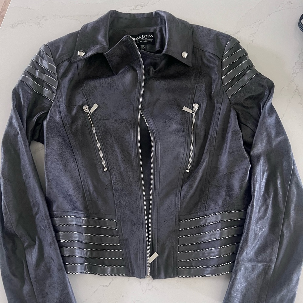 Frank Lyman womens grey embellished jacket
